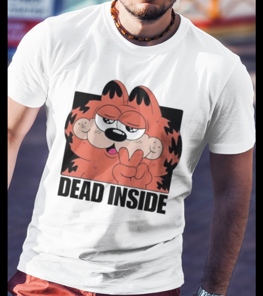 Garfield Dead Inside Peace Sign Sunglasses T-Shirt