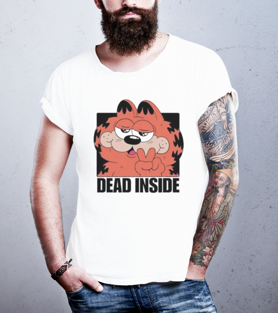 Garfield Dead Inside Peace Sign Sunglasses T-Shirt