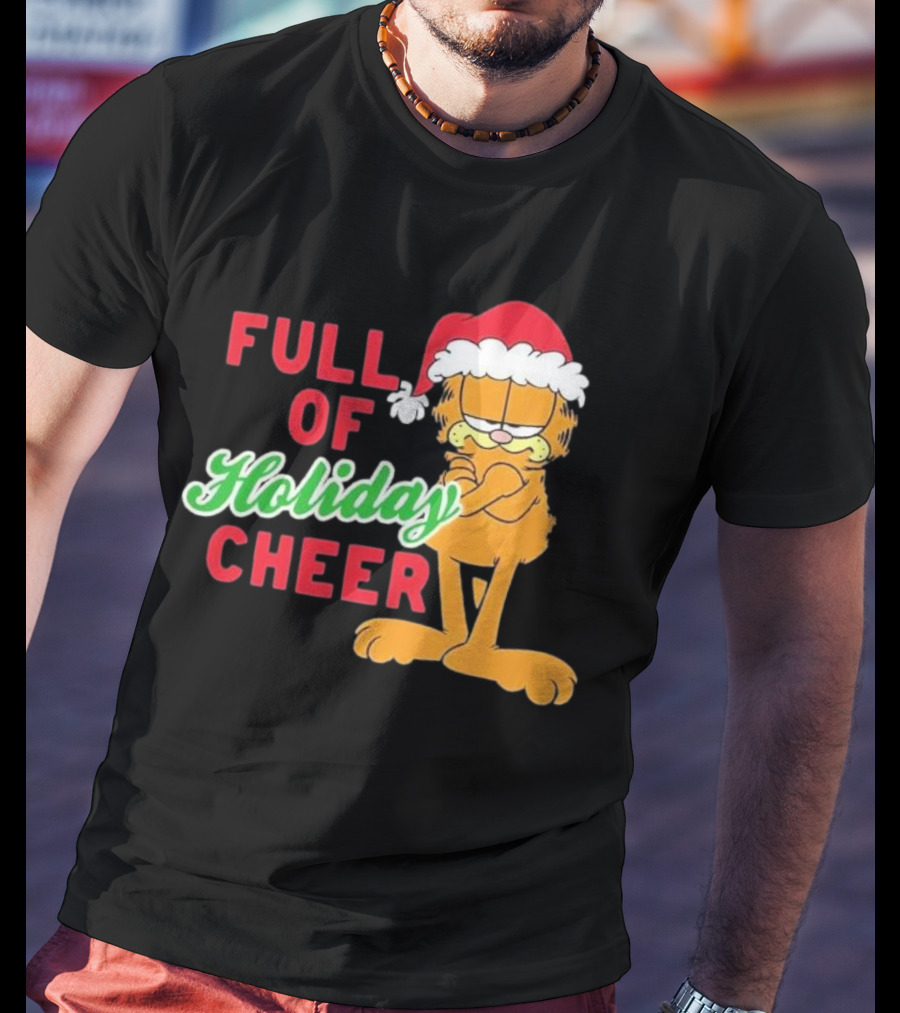 Garfield Full Of Holiday Cheer Ripple Junction T-Shirt