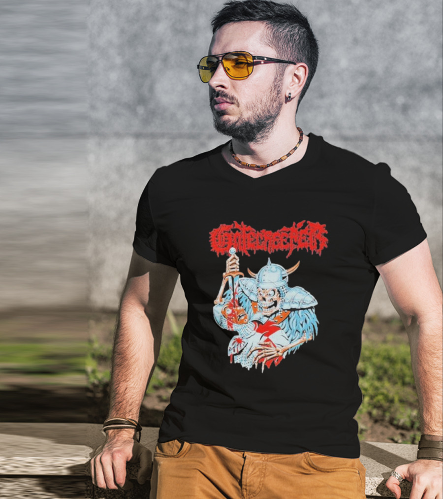 Gatecreeper Skeleton Warrior Stabbing T-Shirt