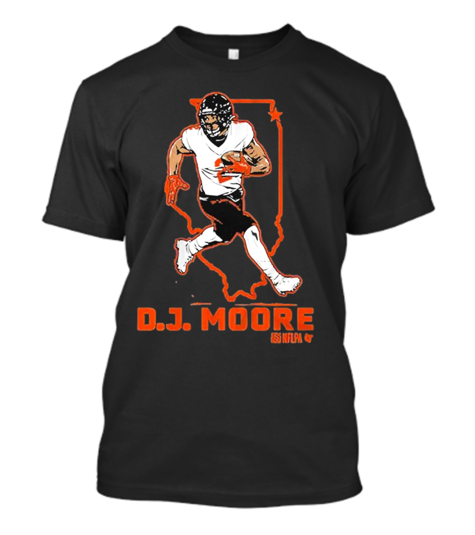D.J. Moore Illinois Football NFPA Player Outline T-Shirt