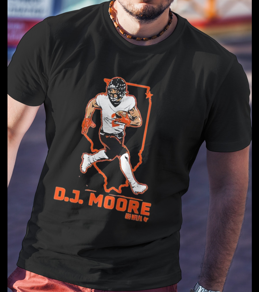 D.J. Moore Illinois Football NFPA Player Outline T-Shirt
