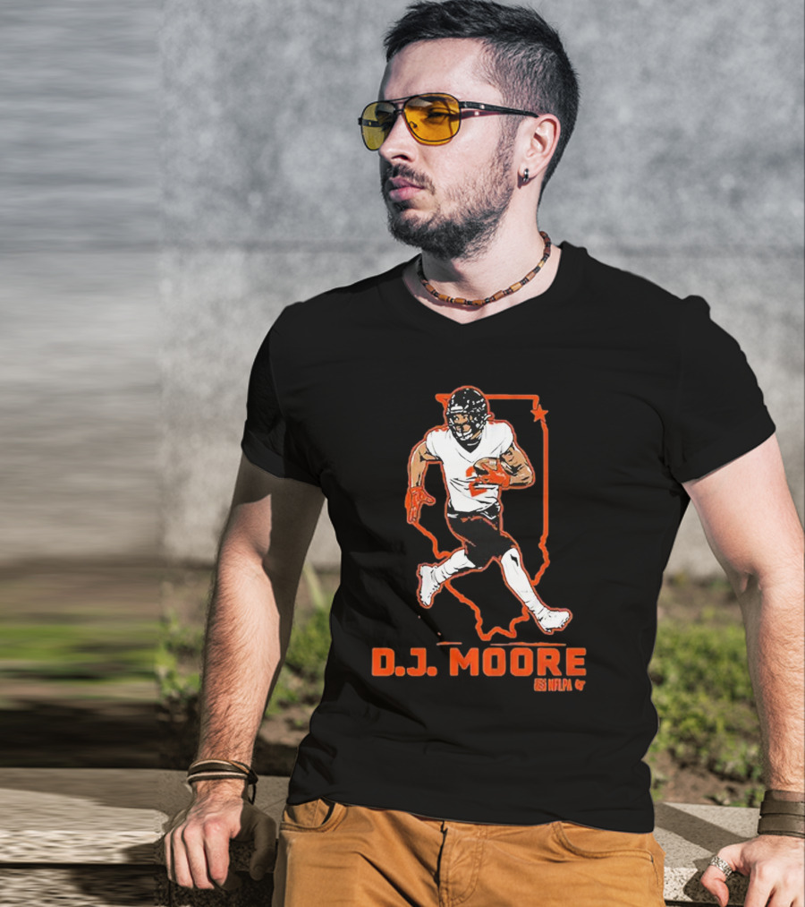 D.J. Moore Illinois Football NFPA Player Outline T-Shirt