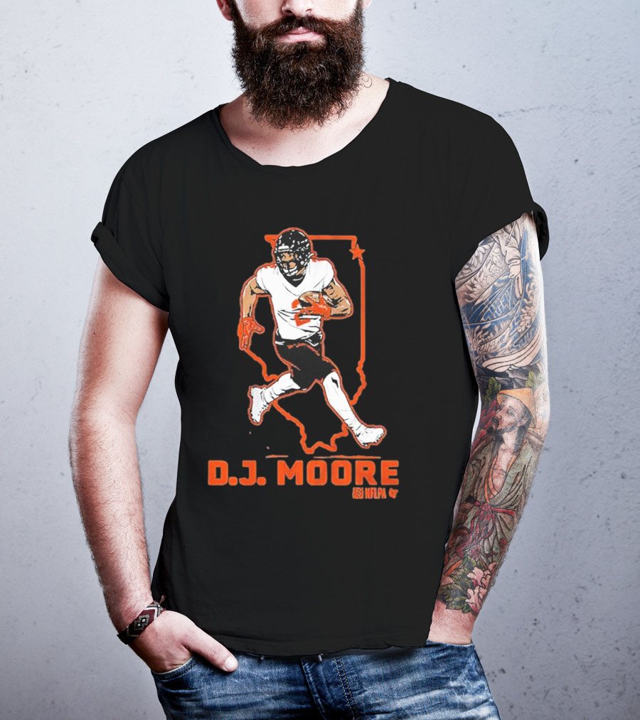 D.J. Moore Illinois Football NFPA Player Outline T-Shirt