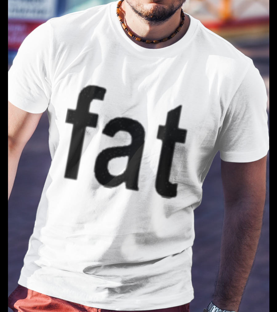 Dorkchop Fat Brat Minimalist Text Black T-Shirt