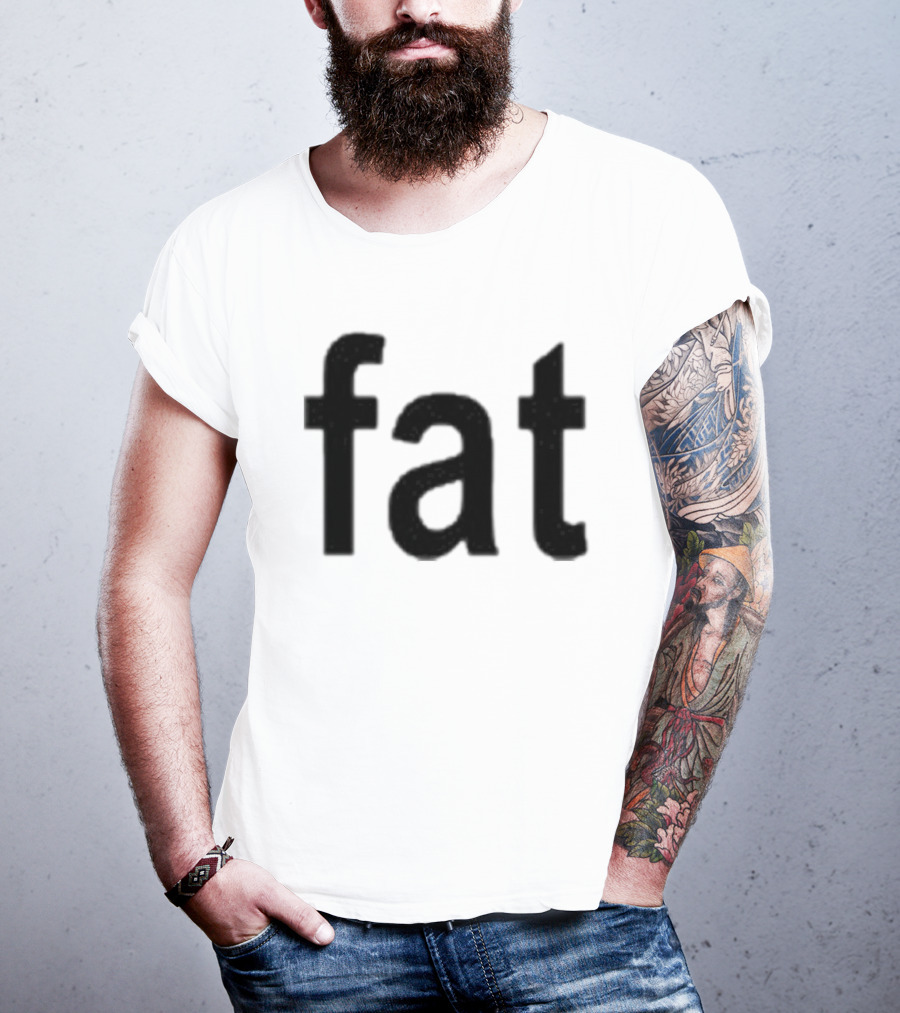 Dorkchop Fat Brat Minimalist Text Black T-Shirt