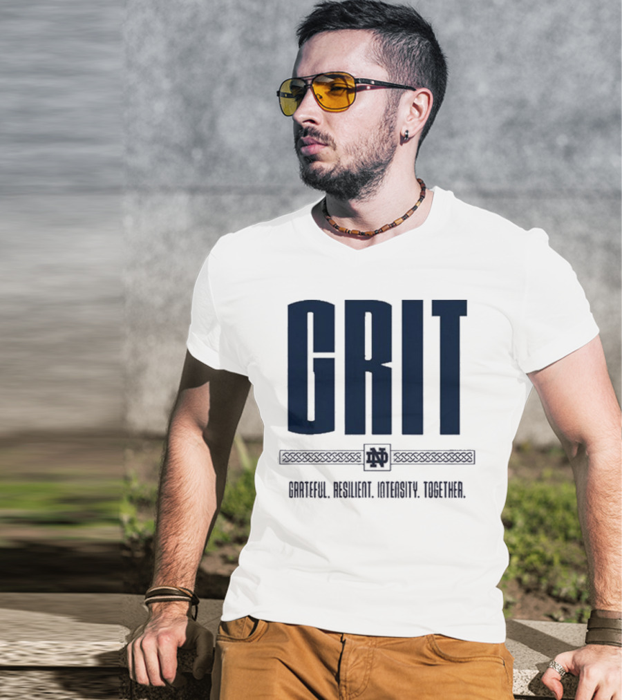 Marcus Freeman Grit Grateful Resilient Intensity Together Notre Dame Football T-Shirt