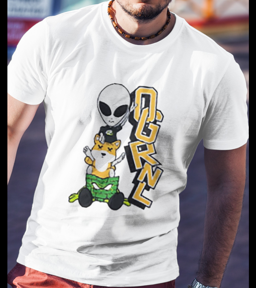 Rich And Lonely Alien With Bear OGRNL X Optic T-Shirt
