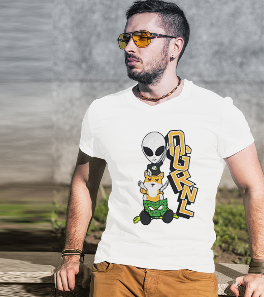 Rich And Lonely Alien With Bear OGRNL X Optic T-Shirt