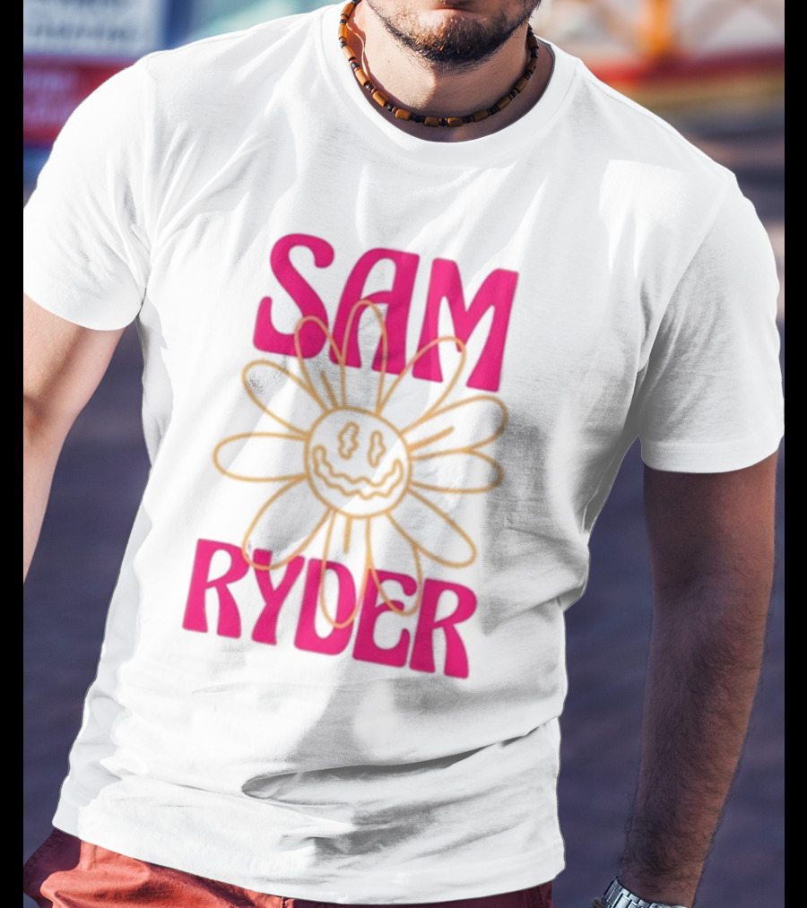 SAM RYDER Daisy Smiley Flower Pink Yellow T-Shirt