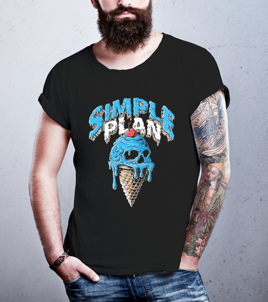 Simple Plan Skull Ice Cream North American Tour T-Shirt