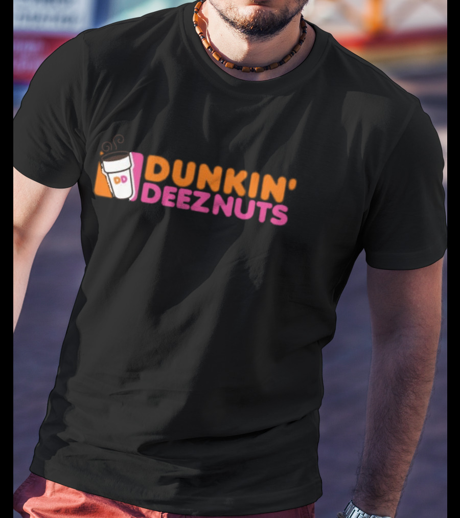 Dunkin Deeznuts Coffee Cup Logo Mockup T-Shirt