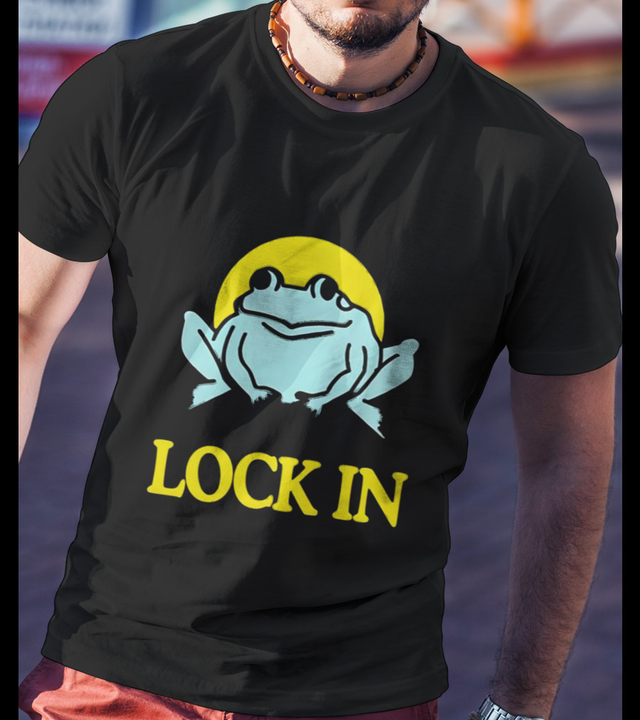 Born To Dilly Dally Frog Forced To Lock In Sun Background T-Shirt
