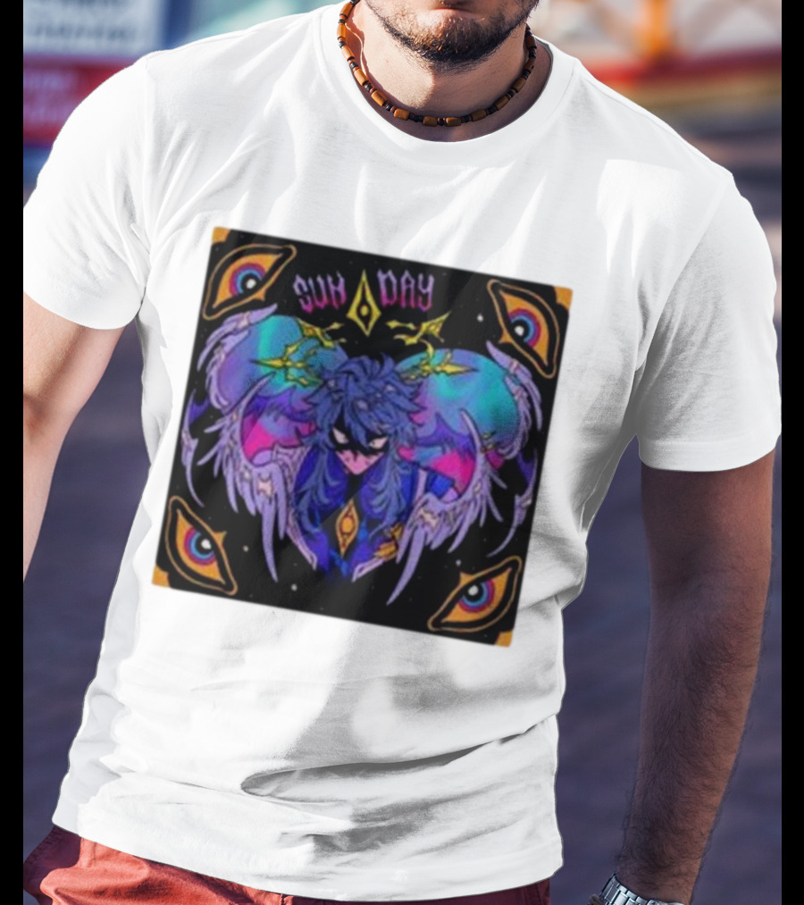 Joojooobox Sunday Honkai Star Rail Colorful Winged Figure With Celestial Eyes T-Shirt