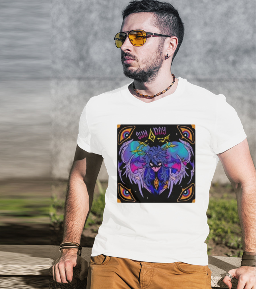 Joojooobox Sunday Honkai Star Rail Colorful Winged Figure With Celestial Eyes T-Shirt