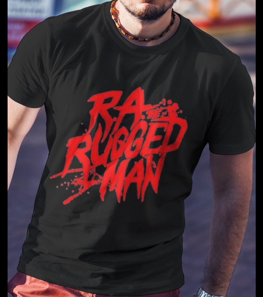 RA The Rugged Man Splattered Text T-Shirt