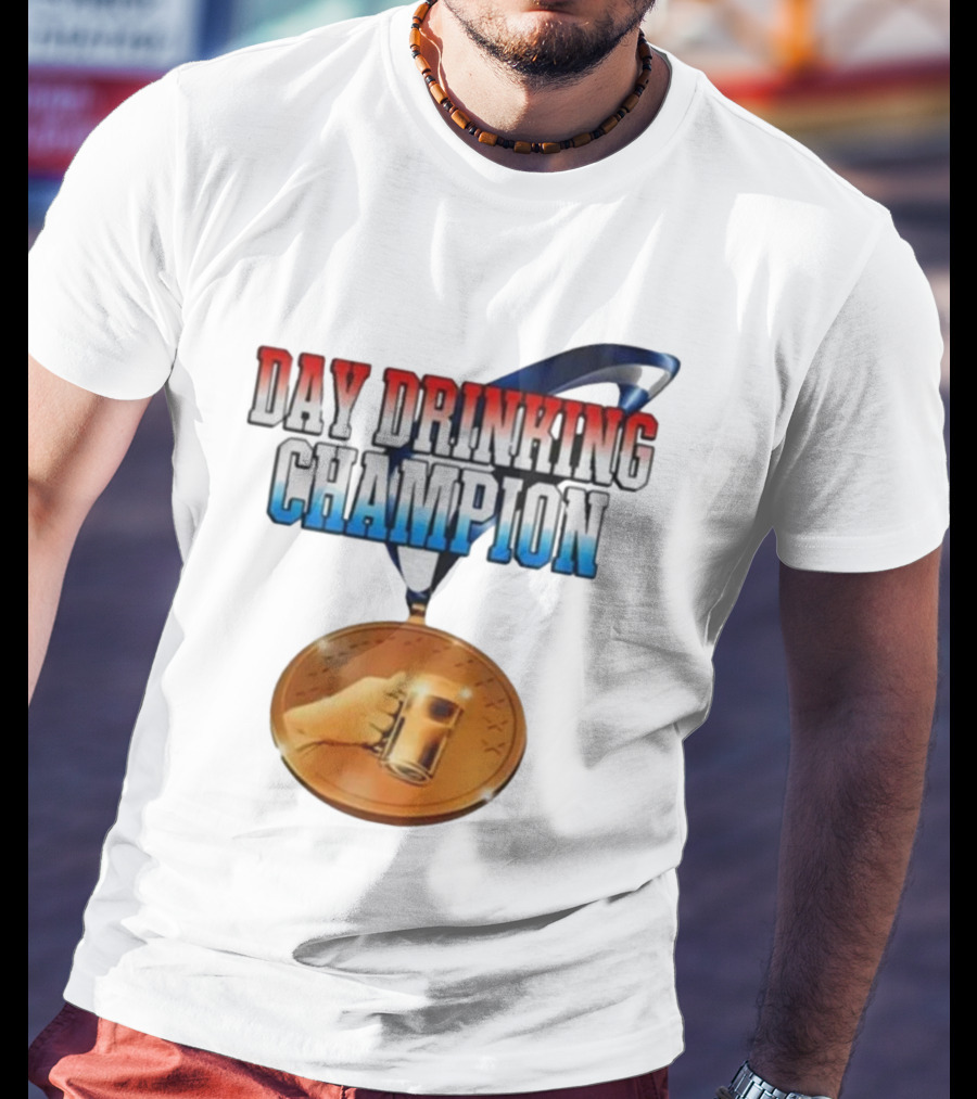 Day Drinking Champion Medal Beer Mug Fun T-Shirt