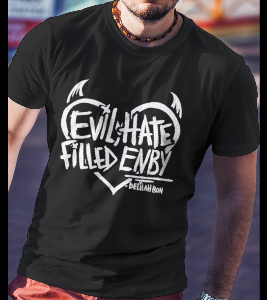 Evil Hate Filled Enby Delilah Bon Heart Wings T-Shirt