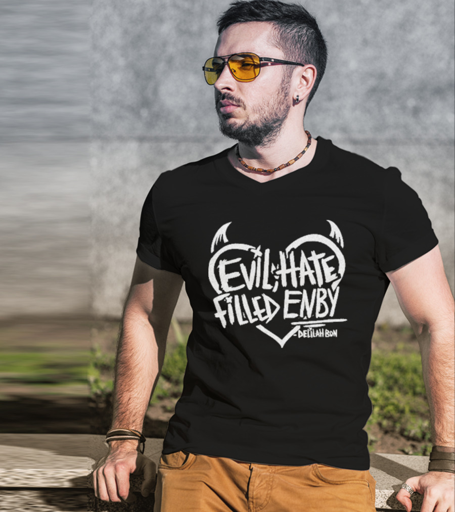 Evil Hate Filled Enby Delilah Bon Heart Wings T-Shirt