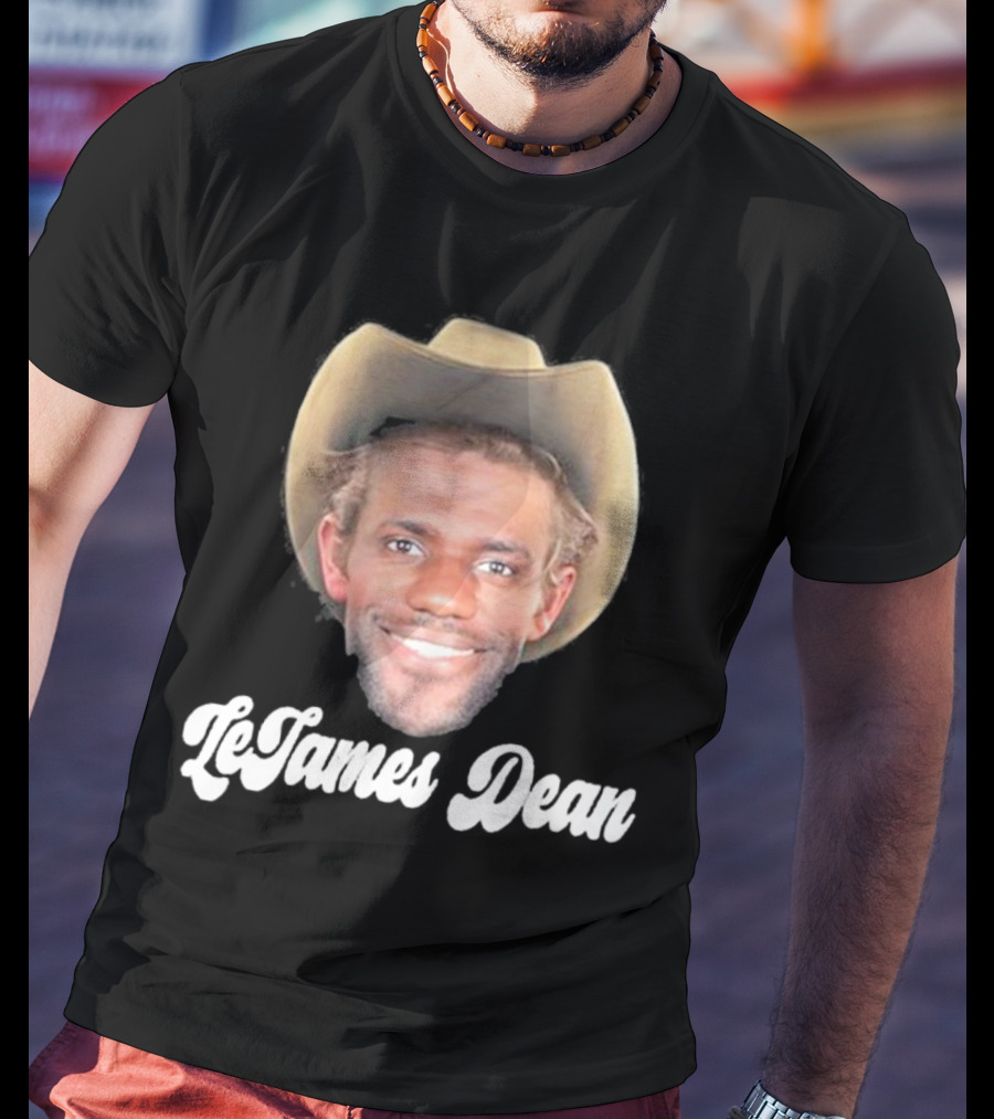 LeJames Dean Funny Ahh Tees Cowboy Hat Face T-Shirt