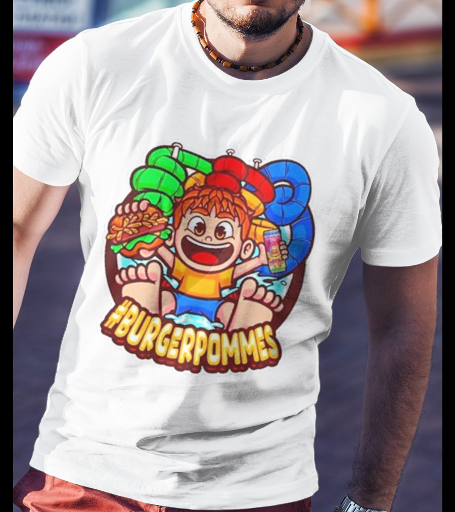 Lukasbs Burgerpommes Wasserpark Kids Fun Graphic With Slides And Snacks T-Shirt