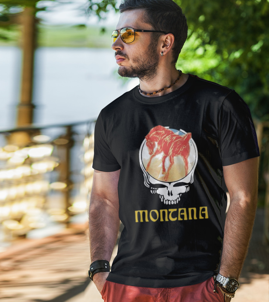 Montana United States Of Dead Horse Skull T-Shirt