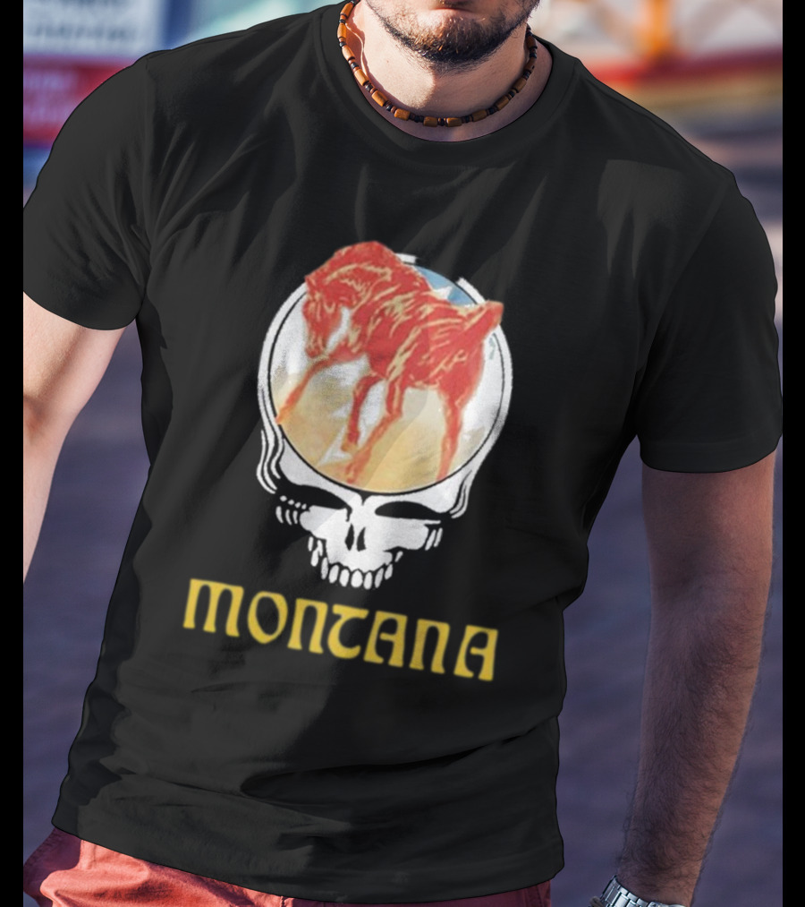 Montana United States Of Dead Horse Skull T-Shirt