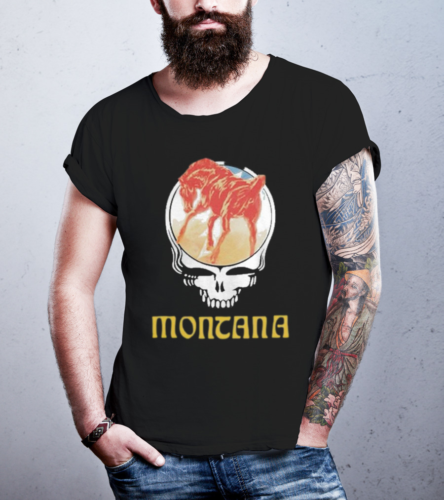 Montana United States Of Dead Horse Skull T-Shirt