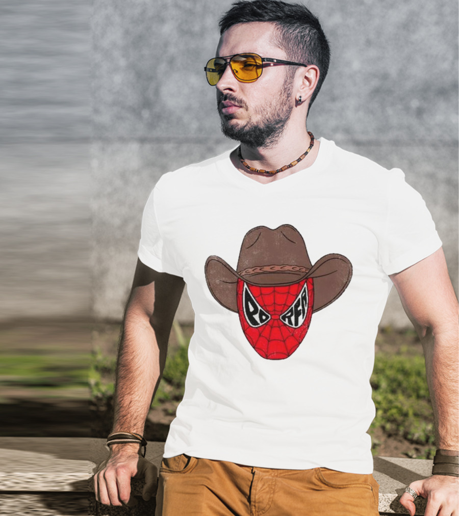 Por Favor Porfa Man Spider Cowboy Mask T-Shirt