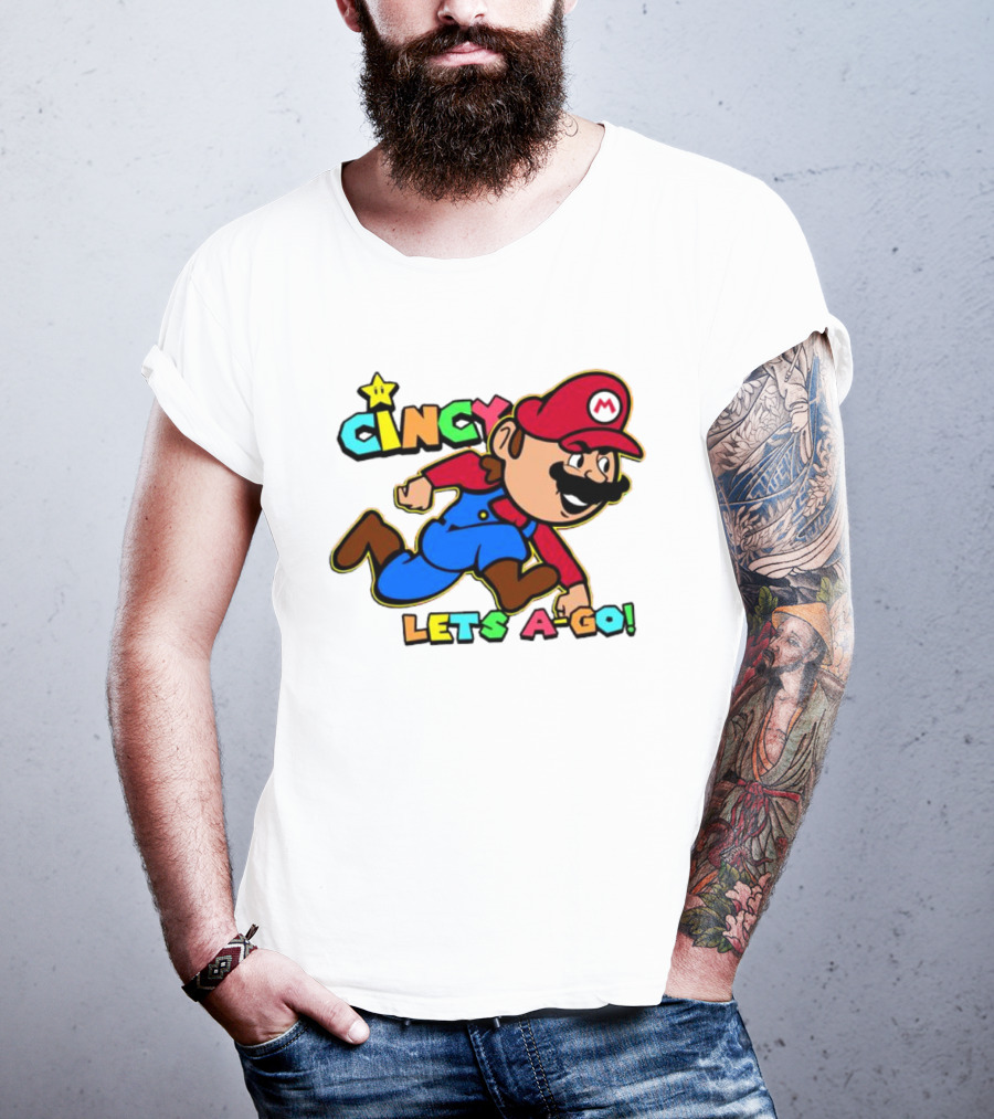 Cincy Let's A-Go Mr Mario Cincinnati T-Shirt
