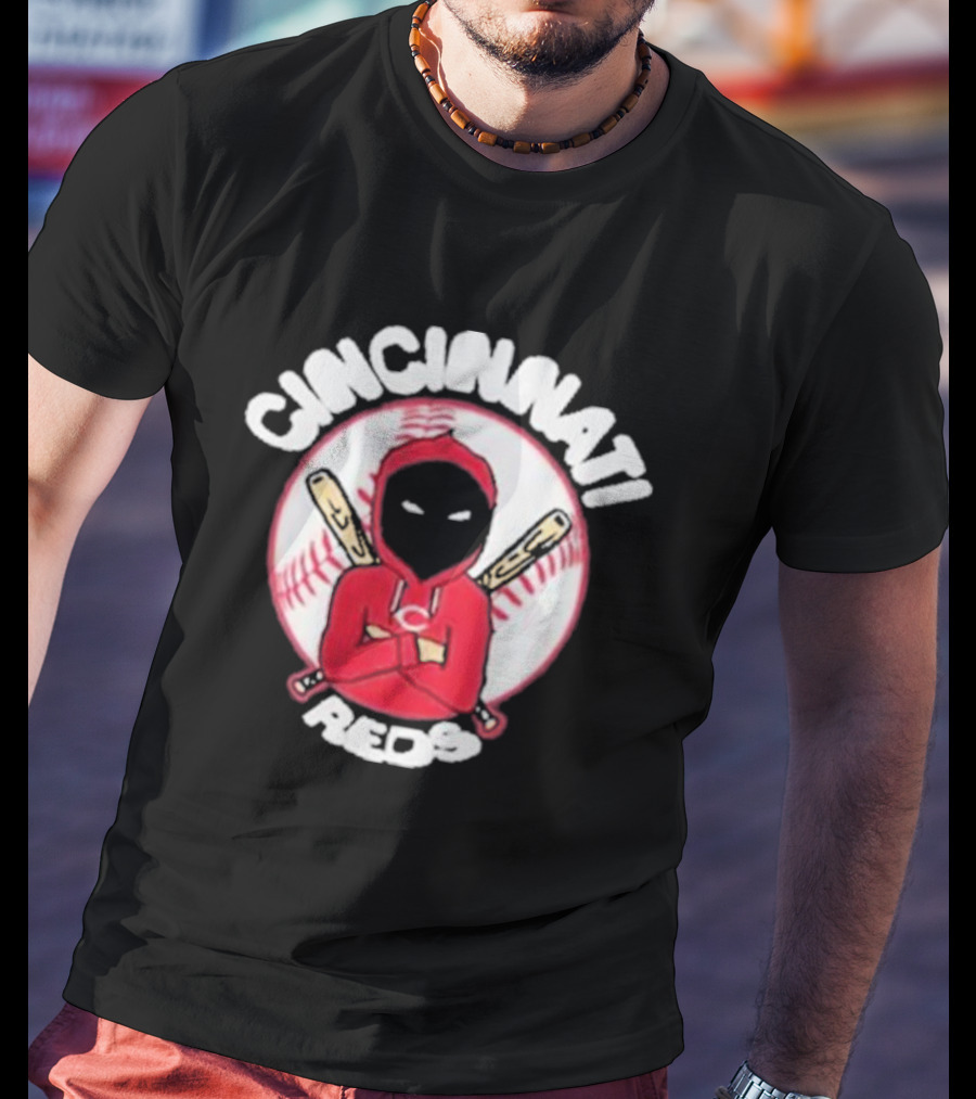 Cincinnati Reds Hoodie Baseball Mask With Crossed Bats T-Shirt