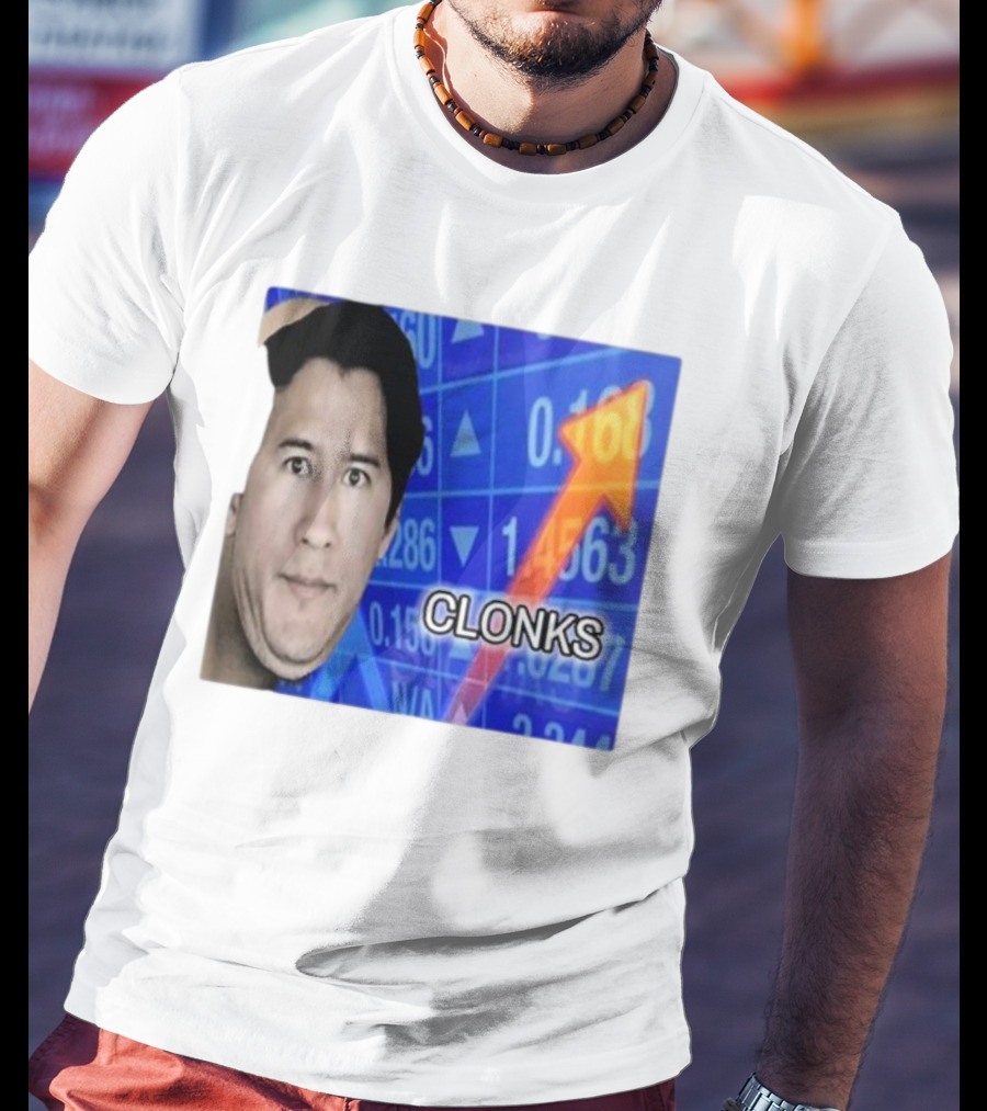 Cloak Oddly Specific Clonks Meme Face With Stock Market Arrow T-Shirt