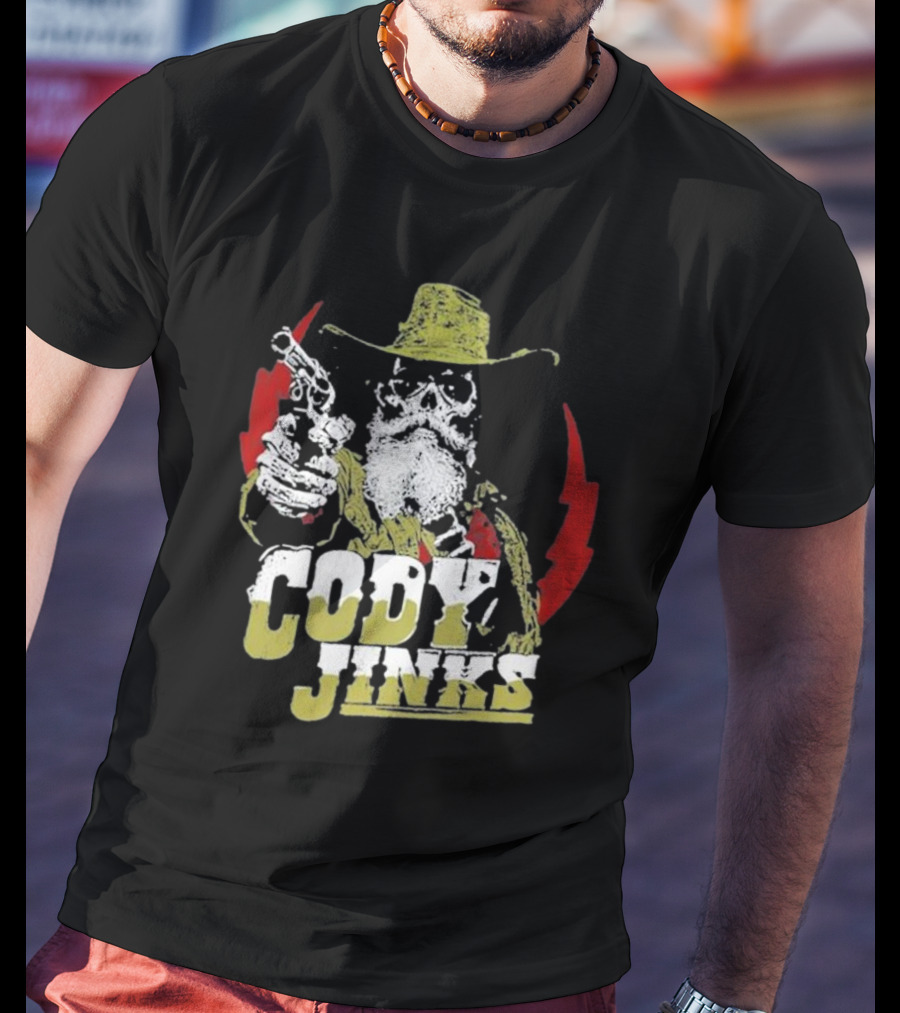 Cody Jinks Cowboy Thunder Lightning Skeleton Gunslinger T-Shirt