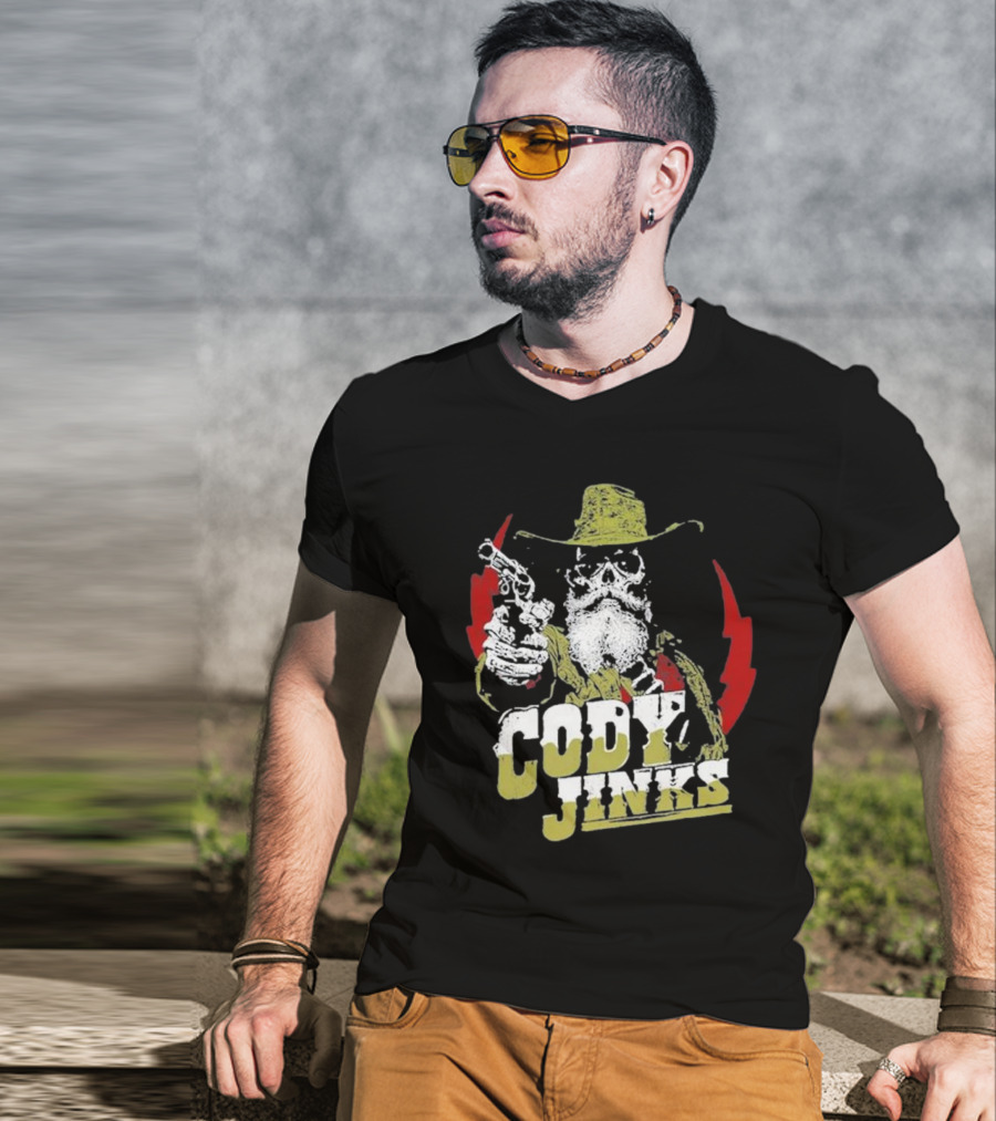 Cody Jinks Cowboy Thunder Lightning Skeleton Gunslinger T-Shirt