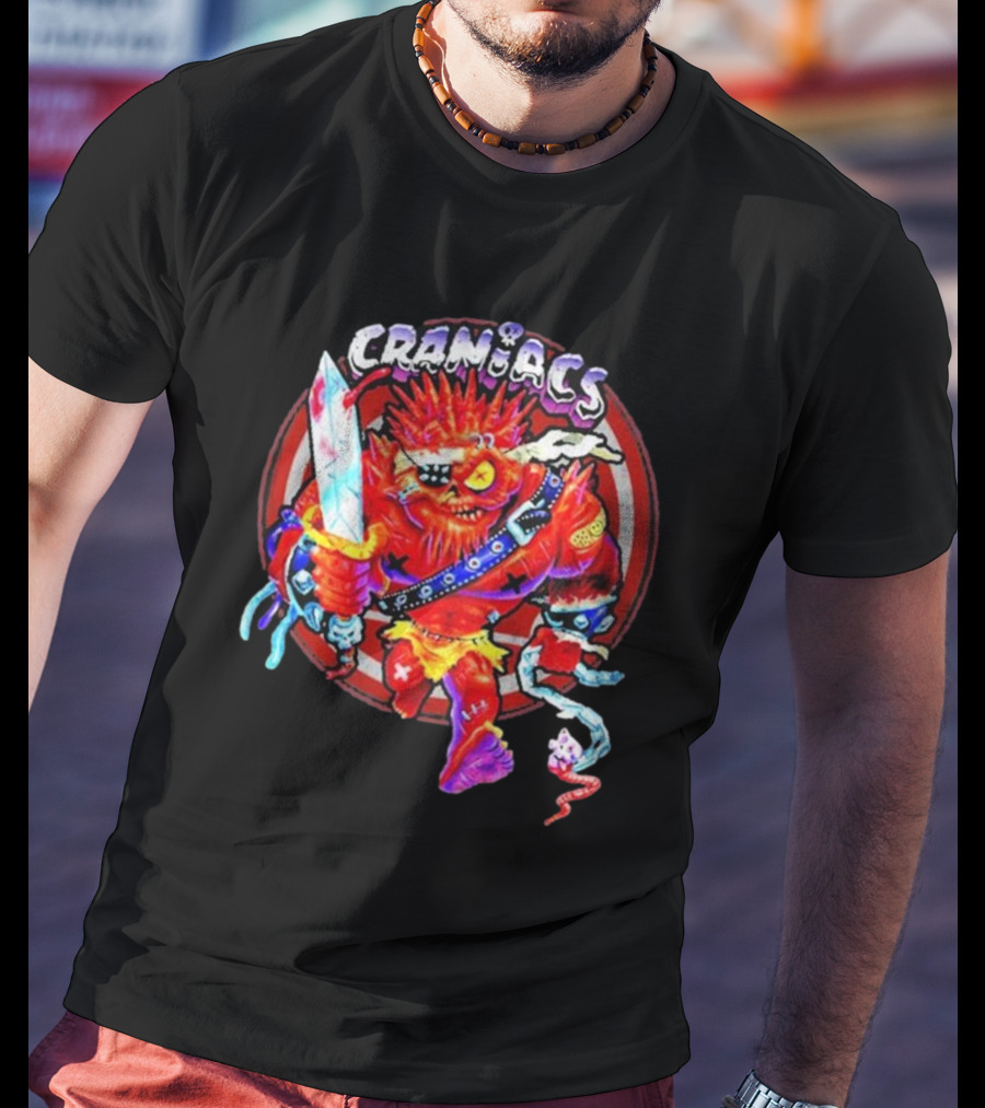 Craniacs Sonny Monster Warrior With Spiked Hair And Eye Patch Holding Sword T-Shirt