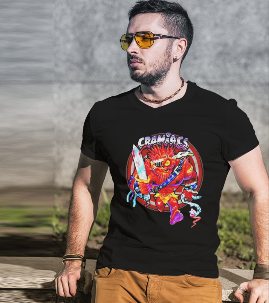 Craniacs Sonny Monster Warrior With Spiked Hair And Eye Patch Holding Sword T-Shirt