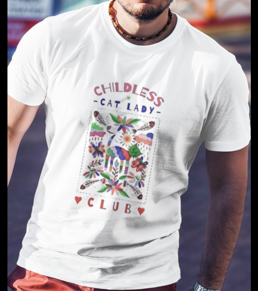 Childless Cat Lady Club Colorful Mexican T-Shirt