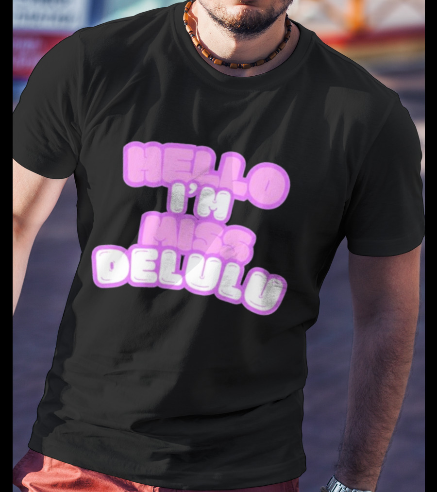 Flippa Hello I’m Miss Delulu Pastel Bubble Text T-Shirt
