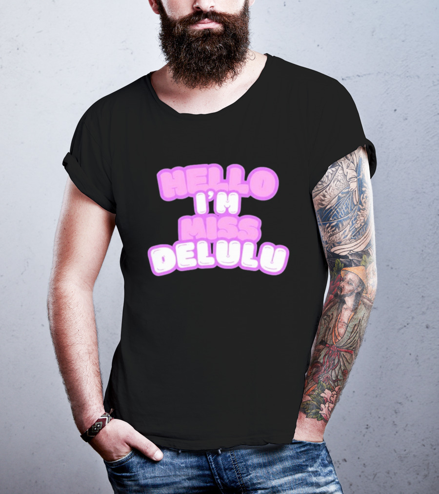 Flippa Hello I’m Miss Delulu Pastel Bubble Text T-Shirt