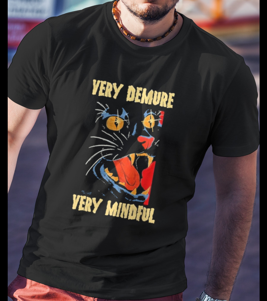 Very Demure Very Mindful Galactic Cat Face T-Shirt