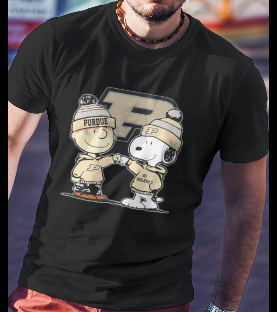 Charlie Brown Snoopy Purdue Boilermakers P Go Boilers T-Shirt
