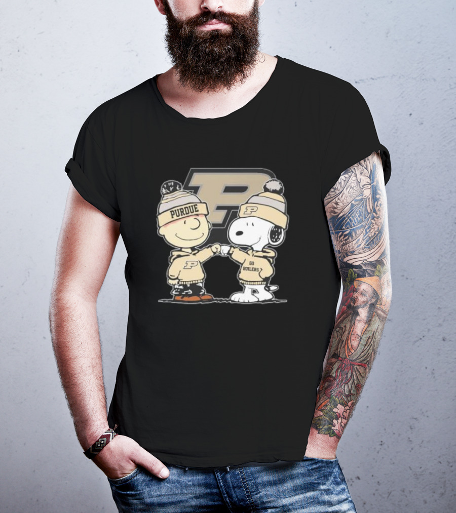 Charlie Brown Snoopy Purdue Boilermakers P Go Boilers T-Shirt