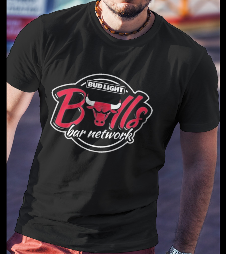 Bud Light Bulls Bar Network Logo Collaboration T-Shirt