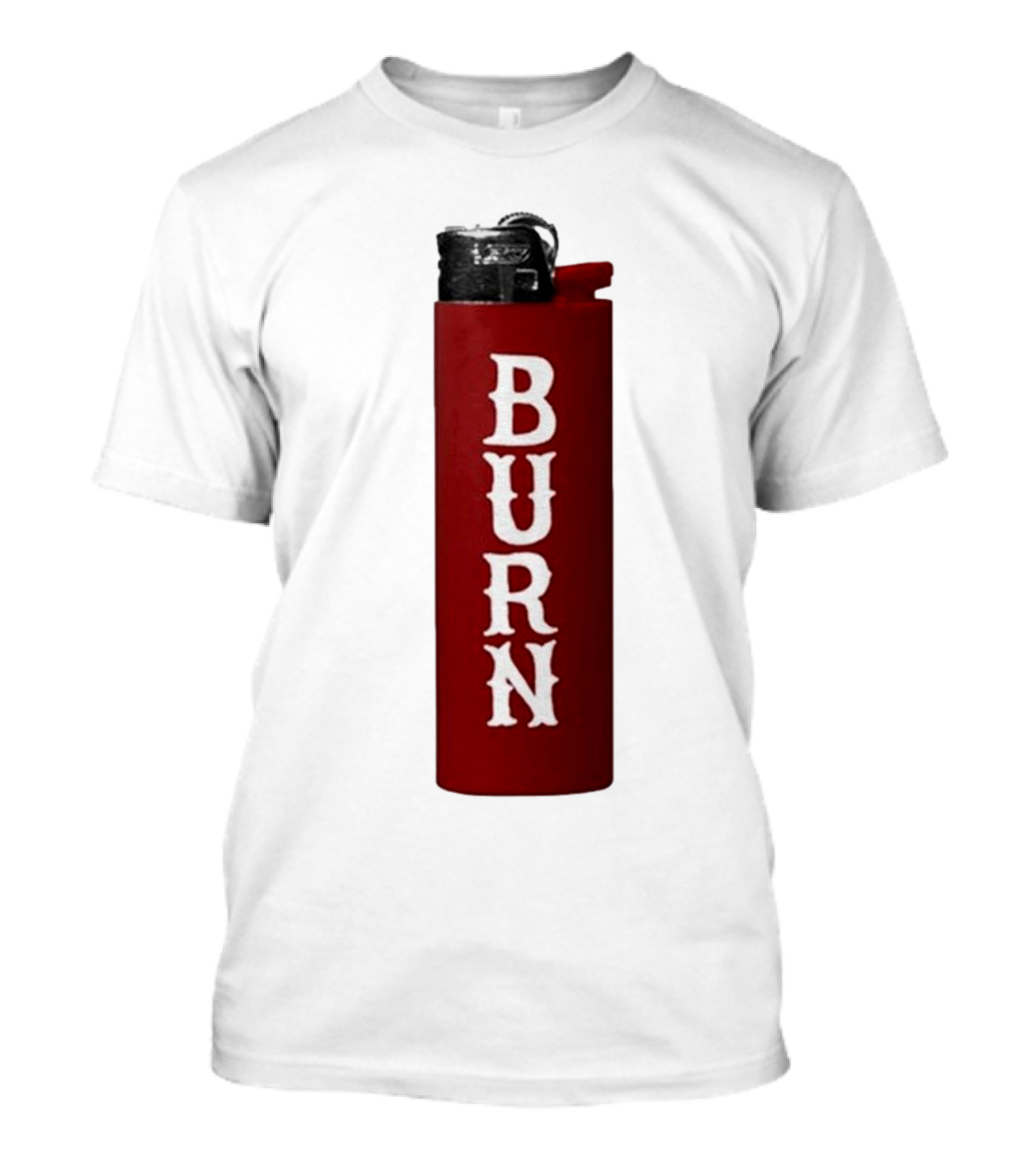 Eaj Burn Red Lighter Vertical Text T-Shirt