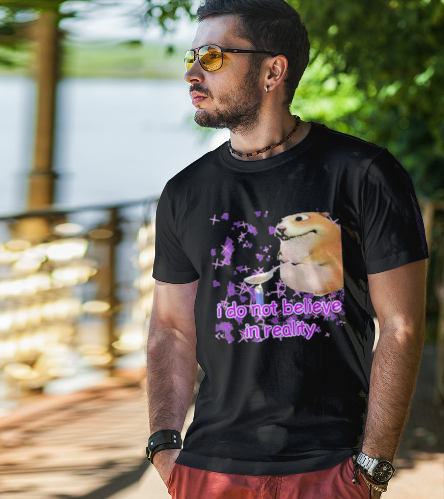 I Do Not Believe In Reality Doge Spoon Purple Stars T-Shirt