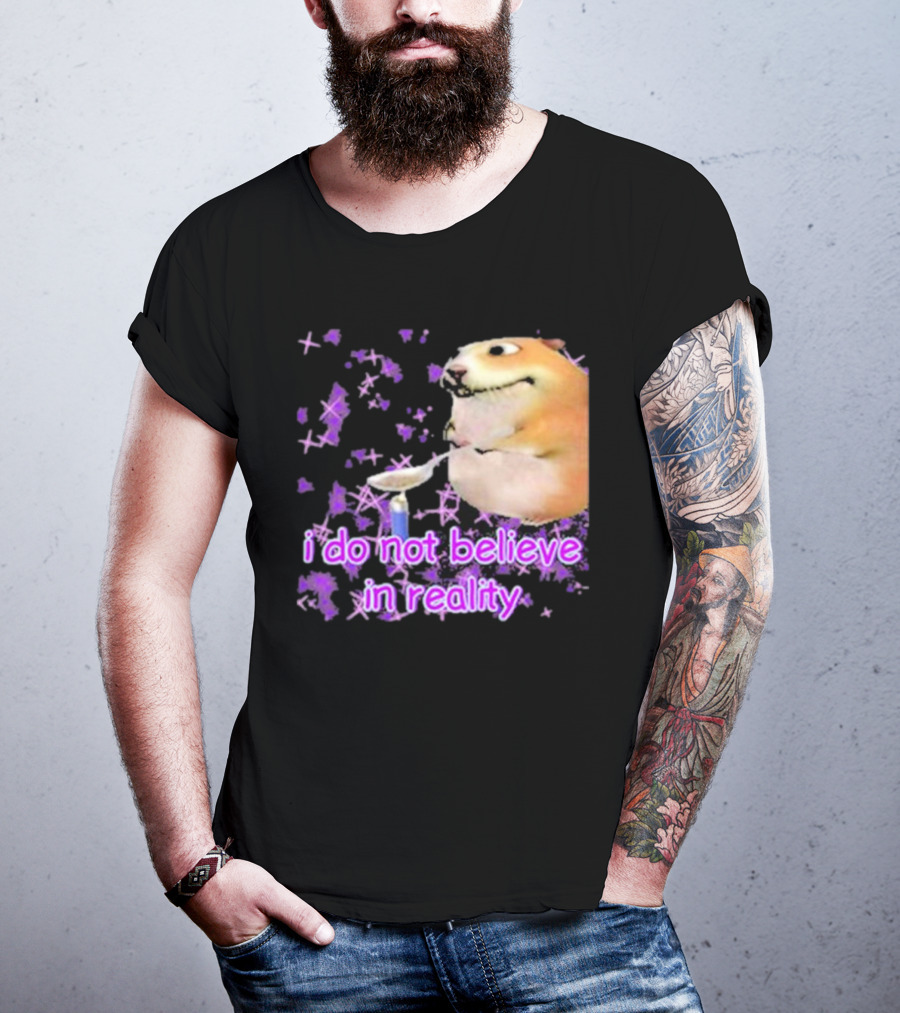 I Do Not Believe In Reality Doge Spoon Purple Stars T-Shirt