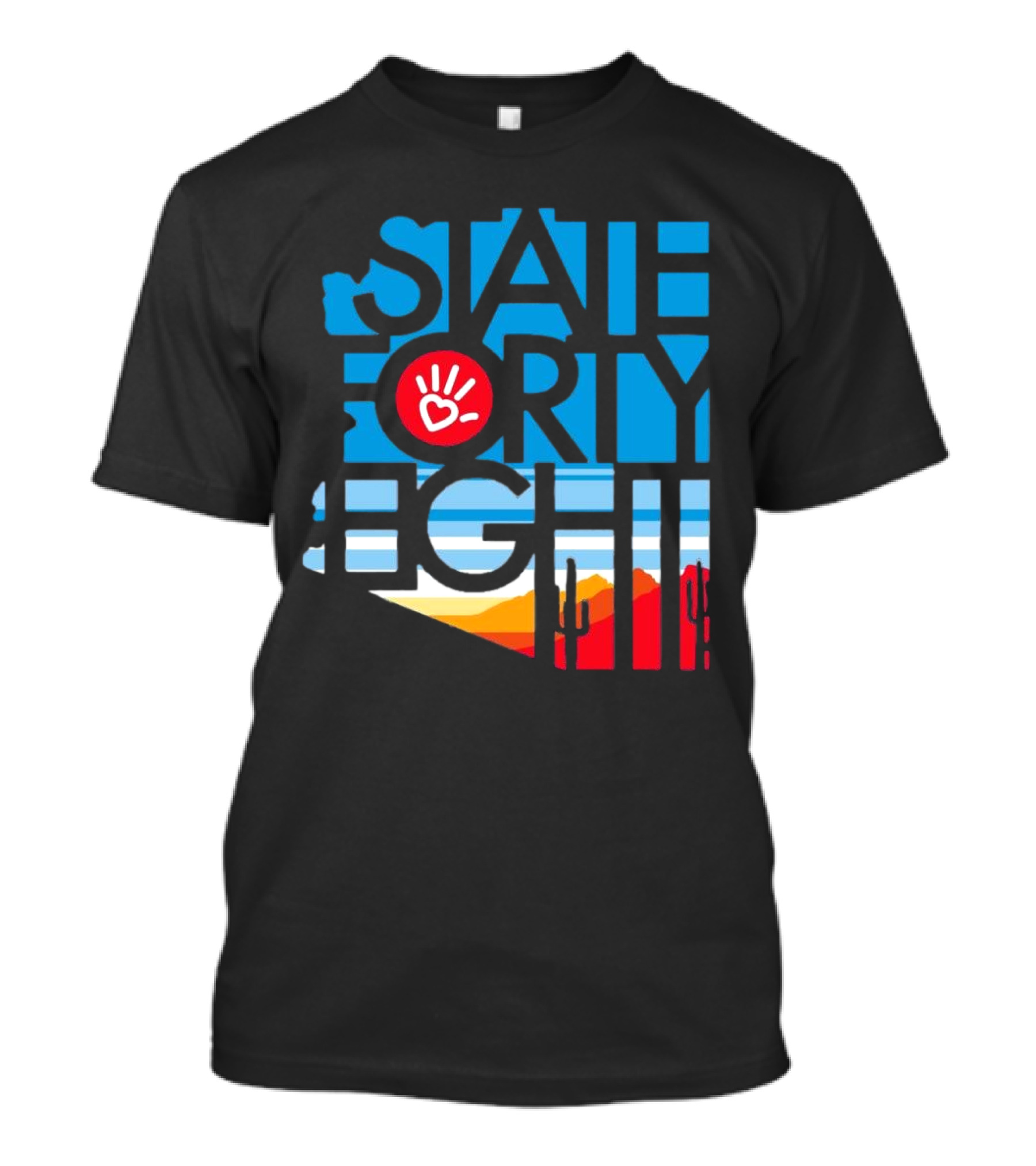 State Forty Eight Love Handprint Desert Sunset T-Shirt