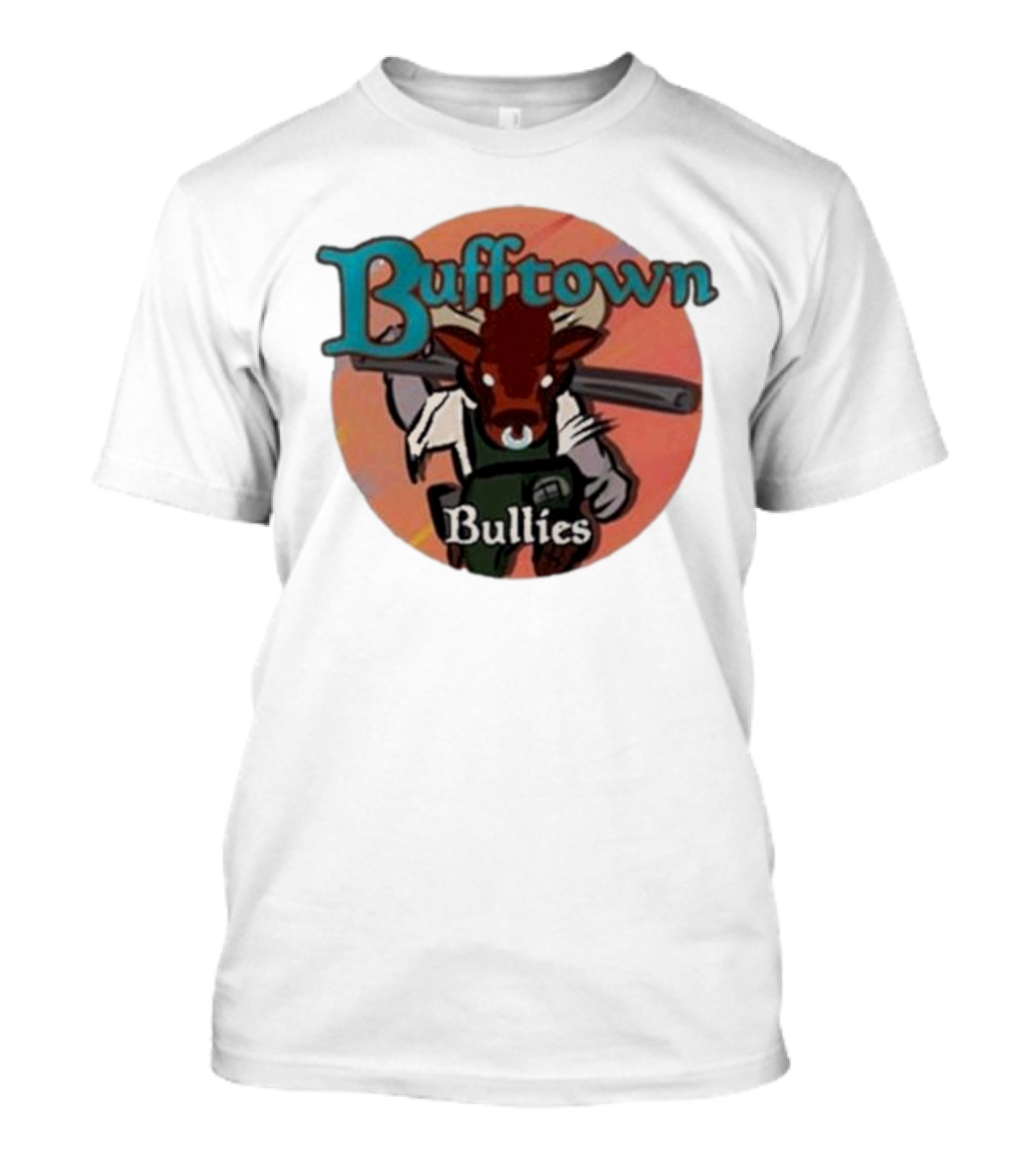 Bufftown Bullies Bull Character Holding Bat T-Shirt