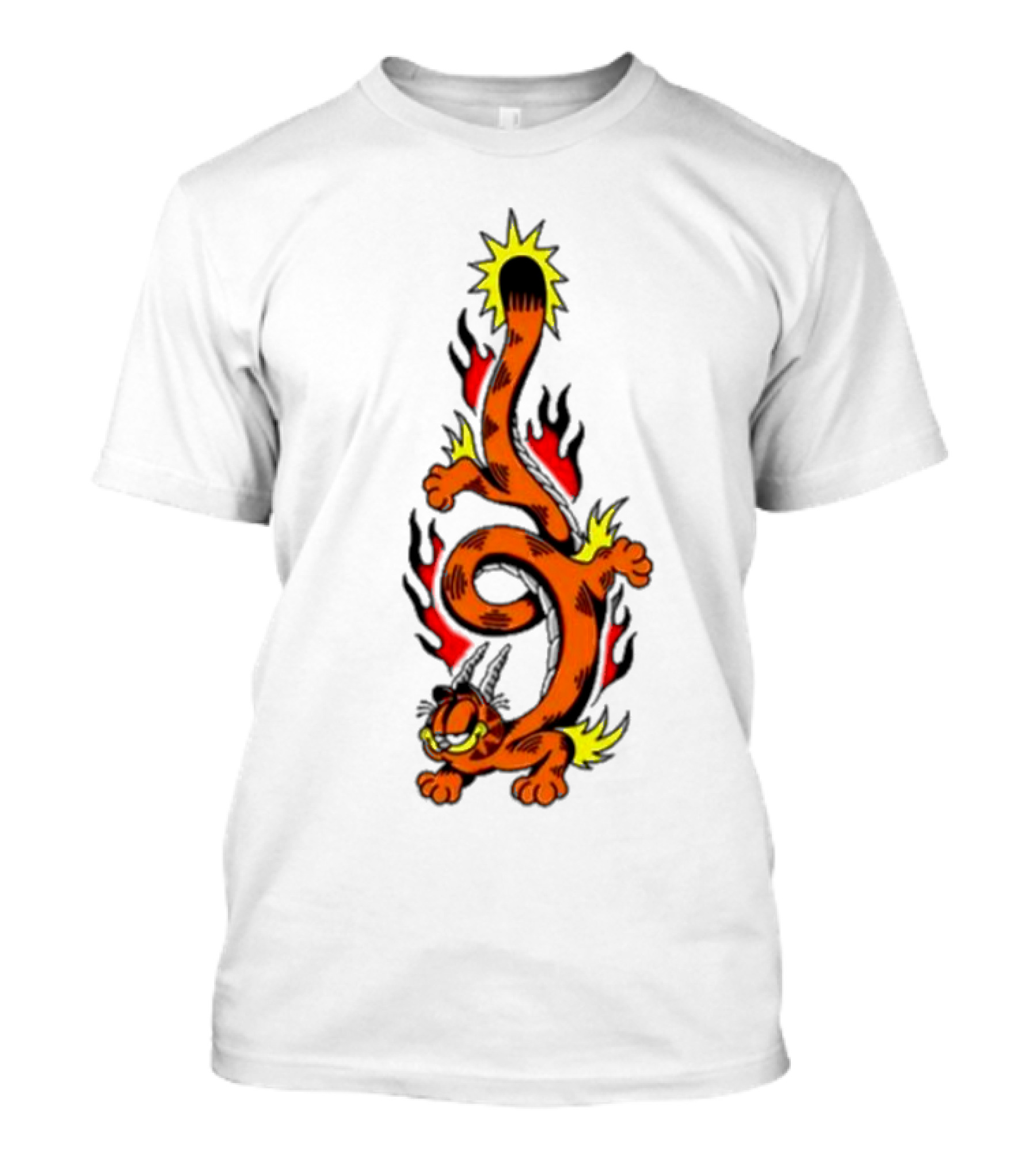 Garfield Transforming Fiery Dragon With Buggy Goods Elements T-Shirt