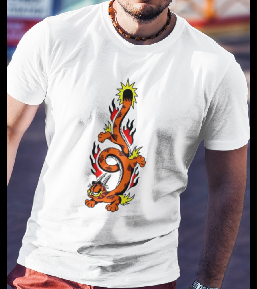 Garfield Transforming Fiery Dragon With Buggy Goods Elements T-Shirt